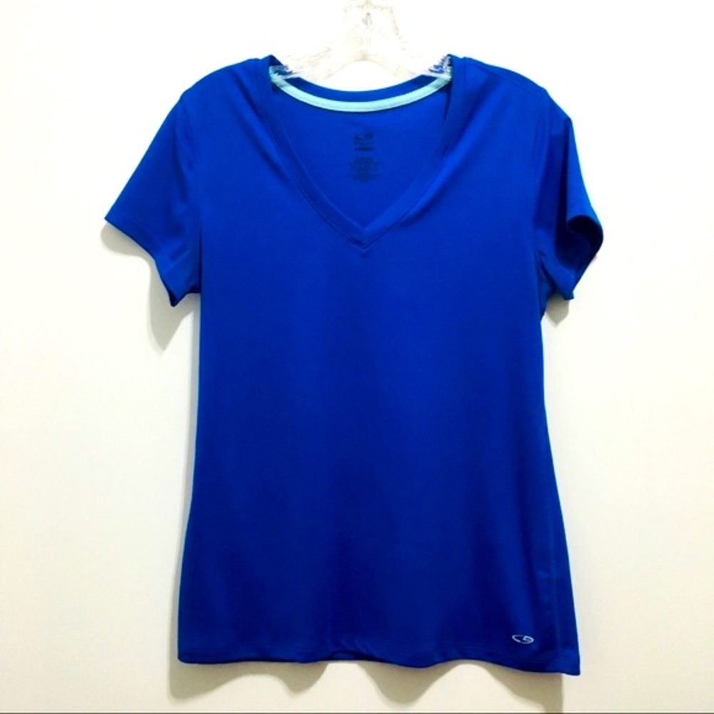 Champion Women’s Athletic Tee Shirt Royal Blue V-Neck